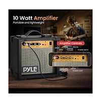 Pyle 6-String Electric Guitar Kit- Includes Amplifier with Accessory Kit