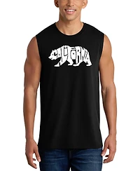 La Pop Art Men's California Bear Typography Graphic Tank Top