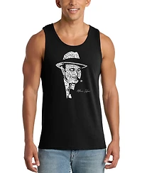 La Pop Art Men's Frank Sinatra Portrait Word Graphic Tank Top