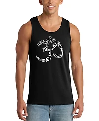La Pop Art Men's Om Symbol Spiritual Typography Word Graphic Tank Top