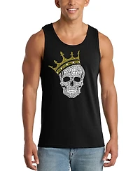 La Pop Art Men's Crowned Skull Word Graphic Tank Top
