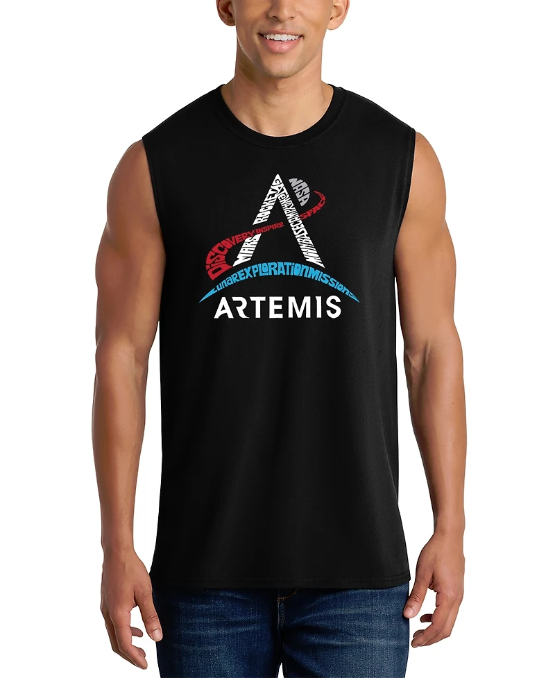 La Pop Art Men's Nasa Artemis Mission Logo Graphic Tank Top