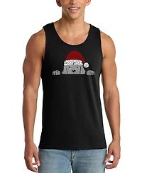La Pop Art Men's Santa Dog Word Tank Top