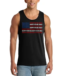 La Pop Art Men's Usa Flag Typography Graphic Tank Top