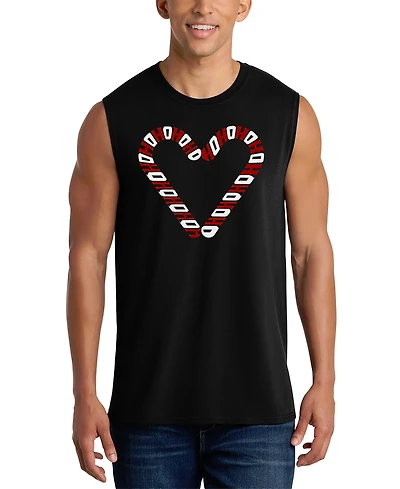 La Pop Art Men's Love Usa Heart Typography Graphic Tank Top