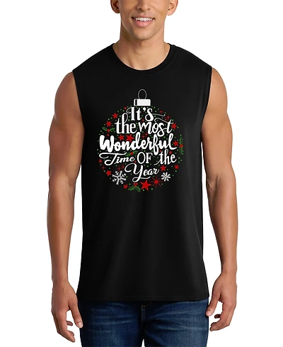 La Pop Art Men's It's the Most Wonderful Time of Year Word Tank Top