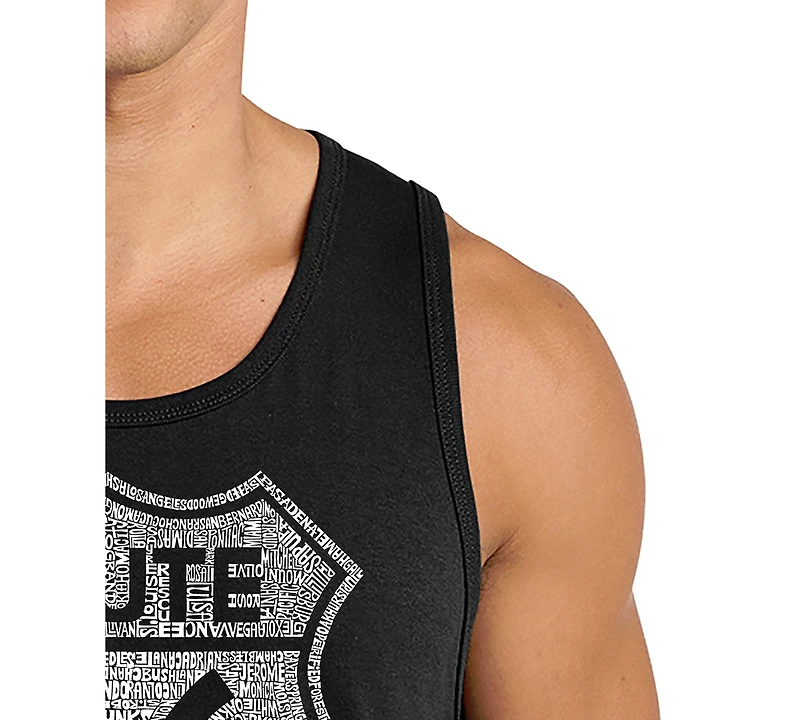 La Pop Art Men's Route 66 Vintage Highway Shield Graphic Tank Top