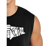 La Pop Art Men's Gone Fishing Typography Graphic Tank Top