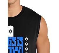 La Pop Art Men's Music Is My Joy Typography Graphic Tank Top