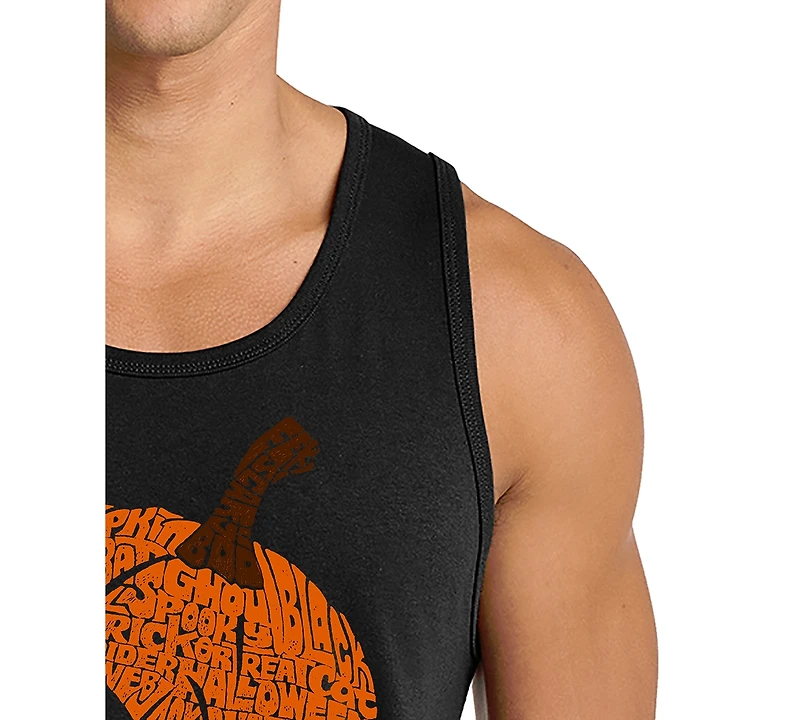 La Pop Art Men's Halloween Word Tank Top