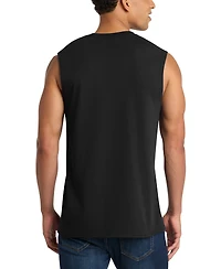 La Pop Art Men's Merry Christmas Tree Script Typography Graphic Tank Top