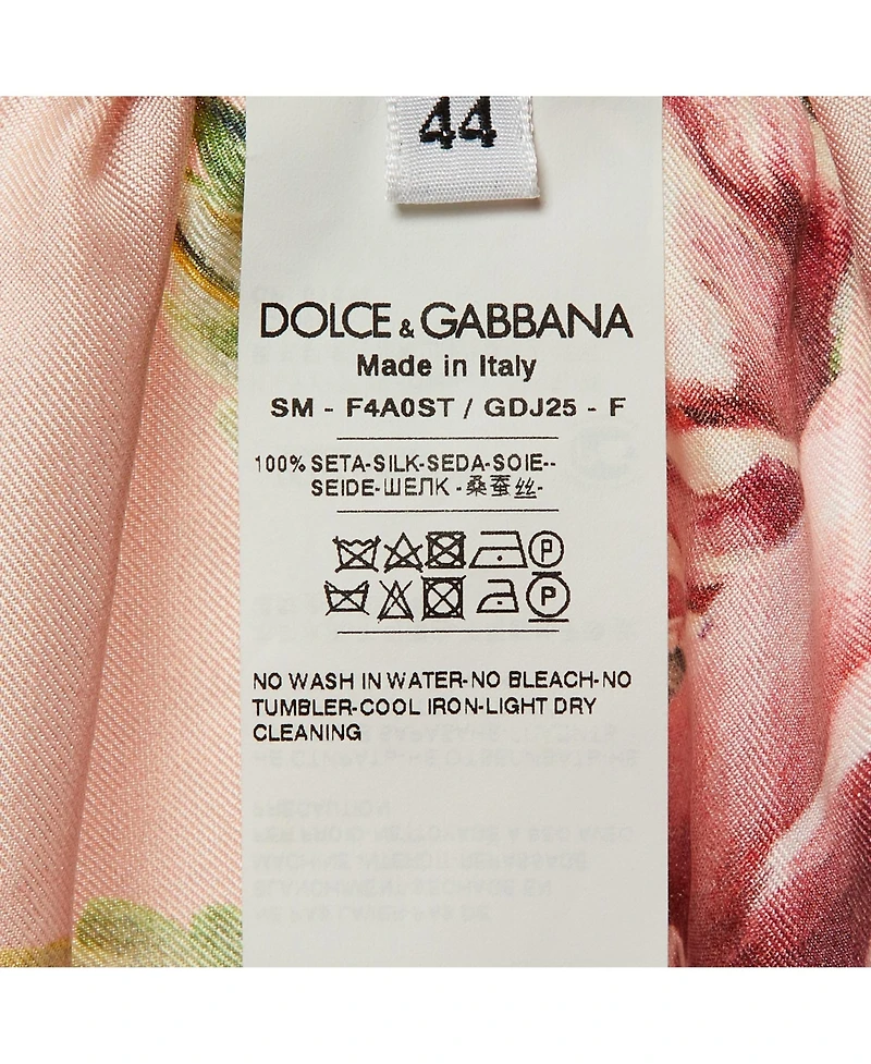 Pre-Owned Dolce & Gabbana Women's Floral Printed Silk Mini Skirt