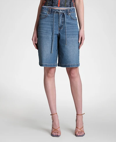 Avec Les Filles Women's Drawstring Mid-Rise Shorts