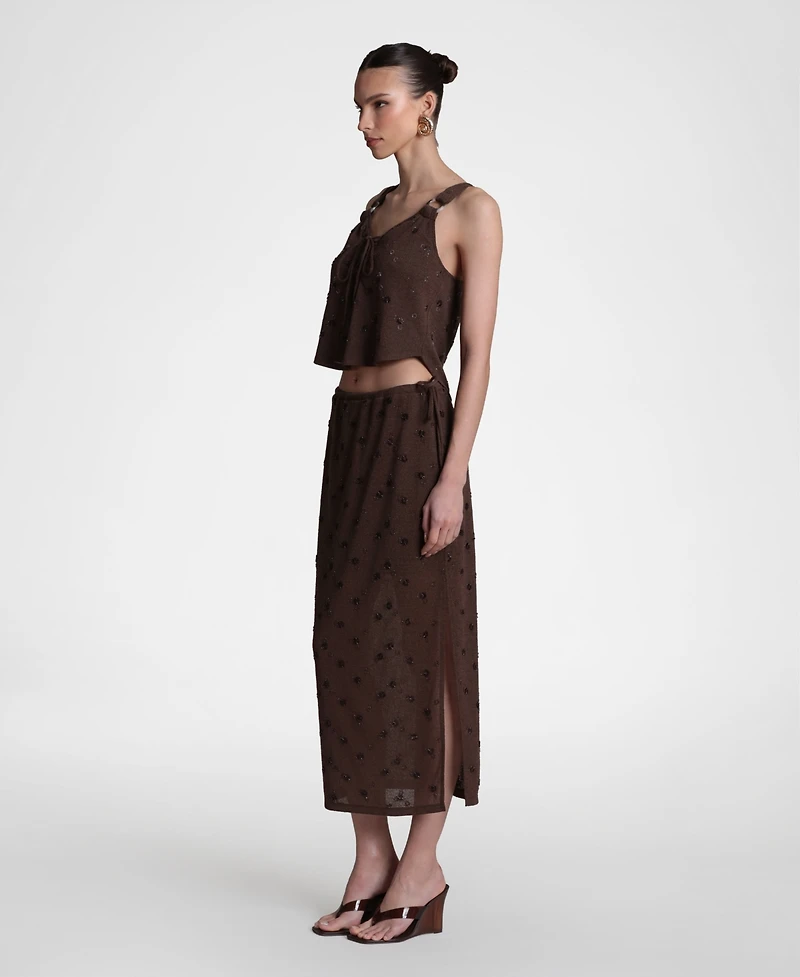 Avec Les Filles Women's Drawstring Midi Skirt