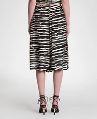 Avec Les Filles Women's Viscose-Blend Elastic Waist Wide Culottes