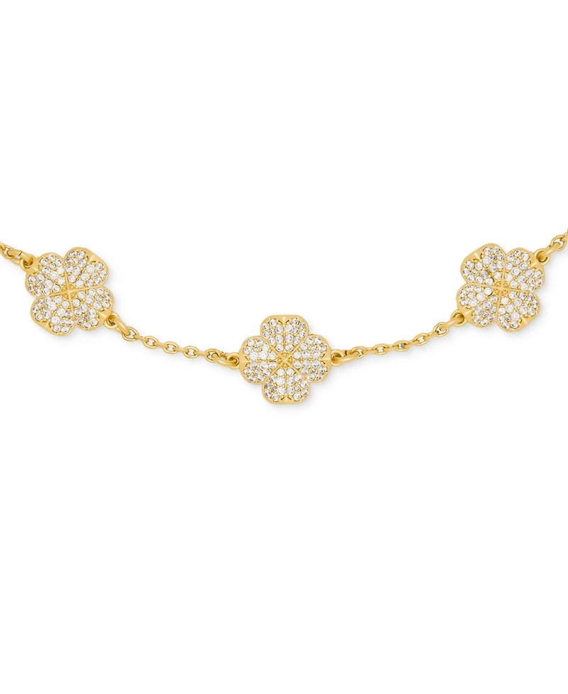 kate spade new york Gold-Tone Flower Pave Scatter Bracelet