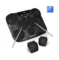 Pyle Electronic Table Digital Drum Kit Top with 7 Pad Digital Drum Kit