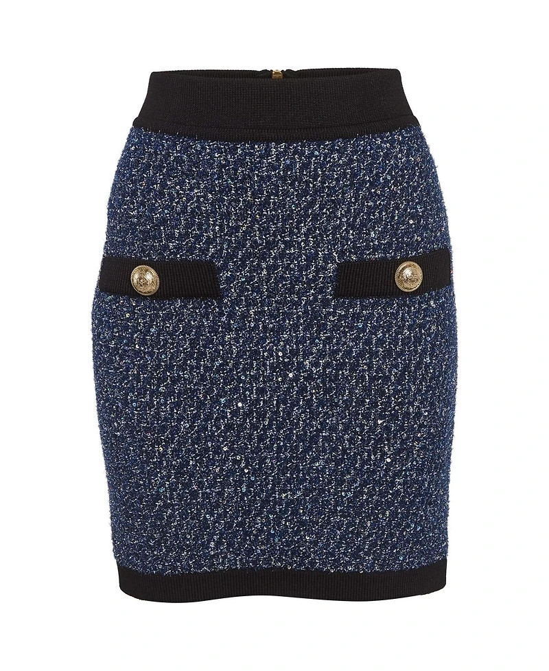 Pre-Owned Balmain Women's Lurex Tweed Mini Skirt