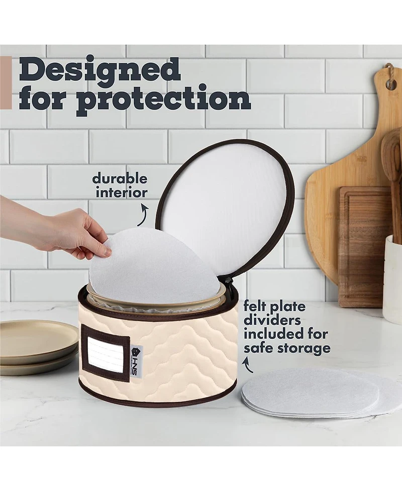 Florida Brands Quilted Microfiber China Organizer Box with Dividers - Protects & Organizes Up to 12 Pieces