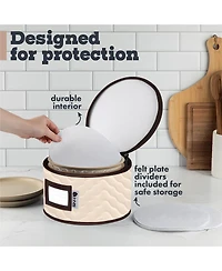 Florida Brands Quilted Microfiber China Organizer Box with Dividers - Protects & Organizes Up to 12 Pieces
