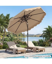 Gymax Patio Umbrella With Push Button Tilt and Crank 2-Tier Vented Top 8 Metal Ribs