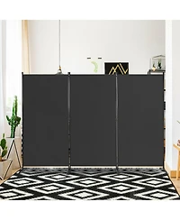 sumyeg 6-Foot 3-Panel Folding Room Divider with Durable Hinges and Steel Base