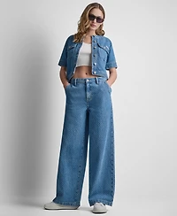 Dkny Jeans Women's Mid-Rise Wide-Leg Boucle