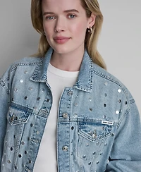 Dkny Jeans Women's Long-Sleeve Oversized Tucker Jacket
