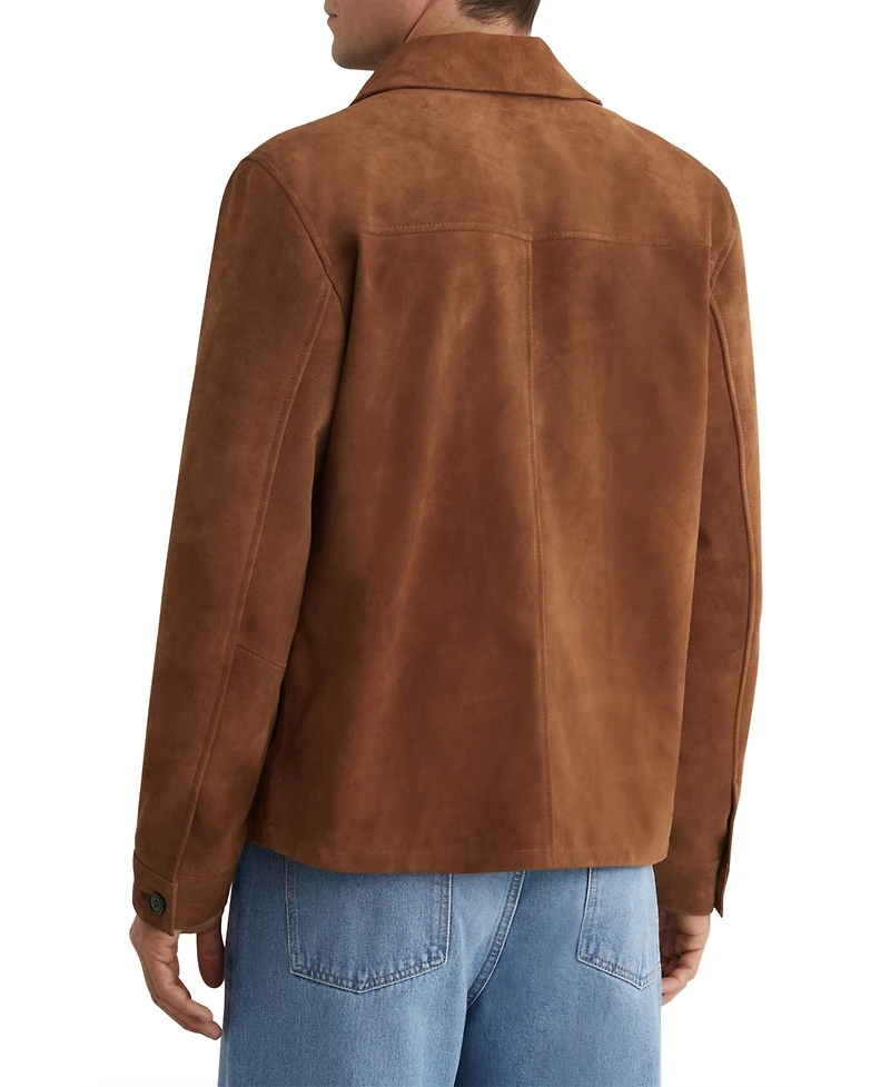 Reiss Men's Daventry Suede Four-Pocket Zip-Through Jacket