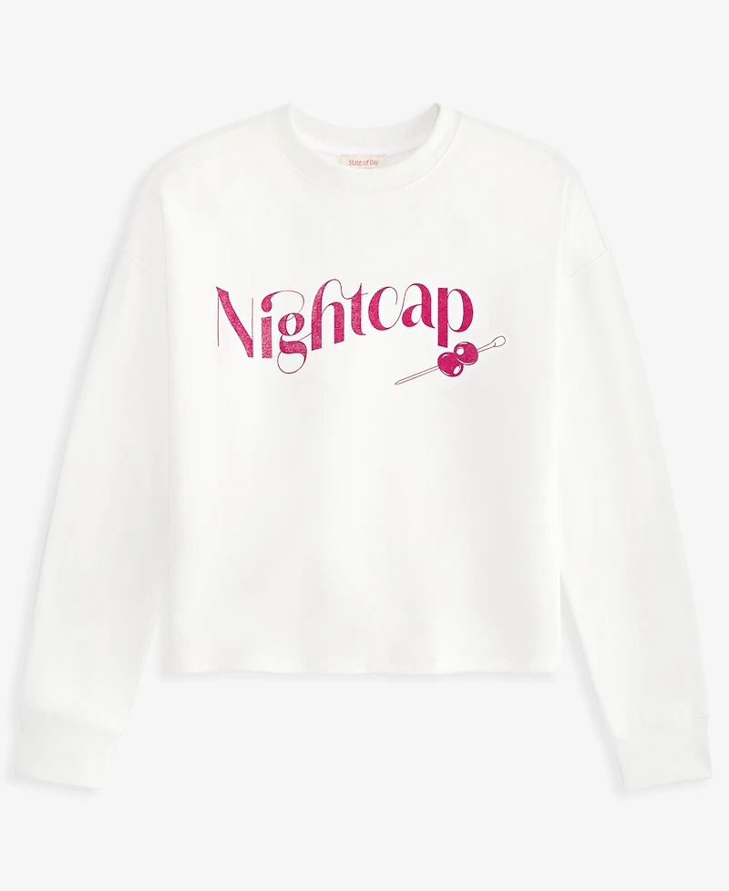 State of Day Women's Nightcap French Terry Graphic Sweatshirt, Macy's Exclusive