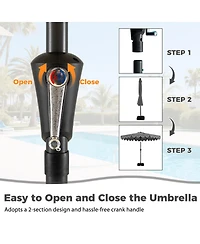 Gymax 10 Feet Outdoor Umbrella With Weighted Base Sandbags Push Button Tilt And Crank Patio