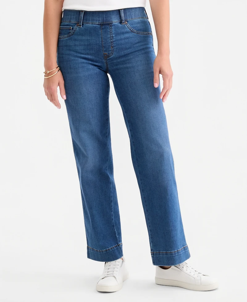 Style & Co Women's Shaping Pull-On Wide-Leg Jeans, Macy's Exclusive