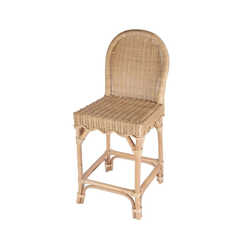 Butler Specialty Flora Rattan 24" Scalloped Edge Counter Stool