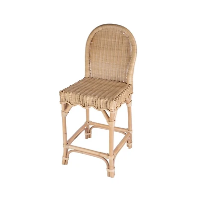 Butler Specialty Flora Rattan 24" Scalloped Edge Counter Stool