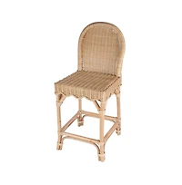 Butler Specialty Flora Rattan 24" Scalloped Edge Counter Stool