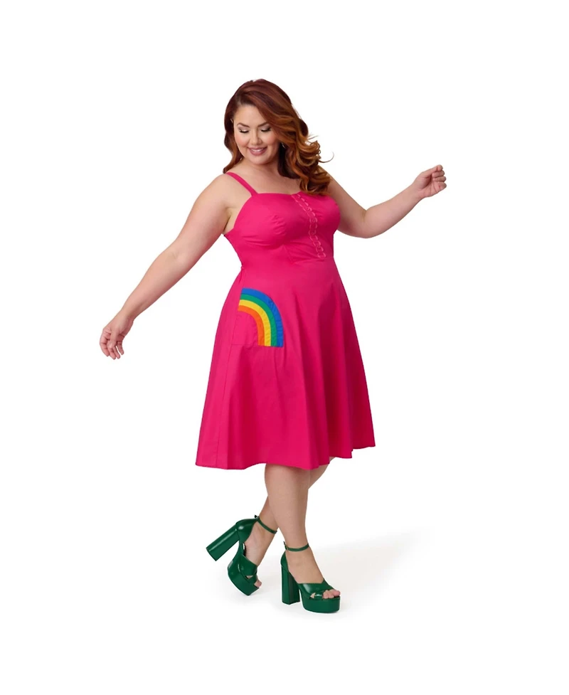 Unique Vintage Plus 1950s Sleeveless Swing Dress