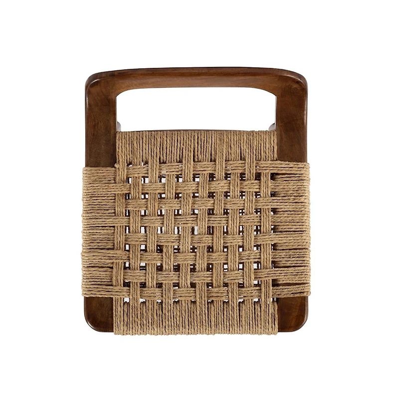 Butler Specialty Luna 30 in. Seat Height Wood and Jute Woven Low Back Counter Stool