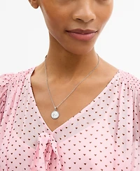 Coach Silver Runway My Love Coin Charm Pendant Necklace
