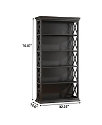 Slickblue Industrial Bookshelf Metal and Wooden Display Shelf