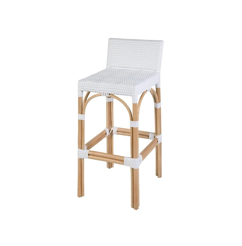 Butler Specialty Serienna 30 inch. Seat Height Rectangular Rattan Low Back Bar Stool