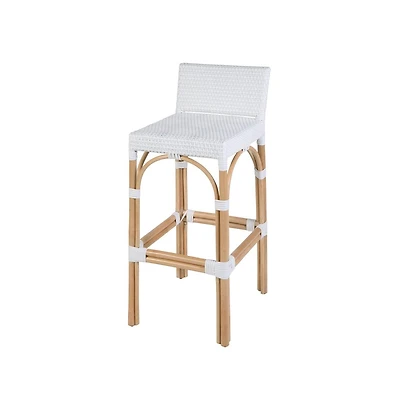 Butler Specialty Serienna 30 inch. Seat Height Rectangular Rattan Low Back Bar Stool