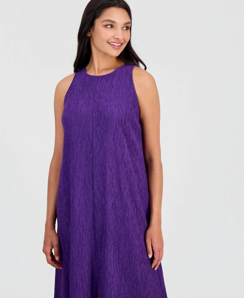 Eileen Fisher Women's Round-Neck Side-Slit Maxi Dress