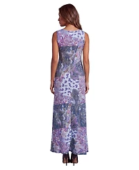 24seven Comfort Apparel Petite Essential Paisley Print A Line Pocket Dress