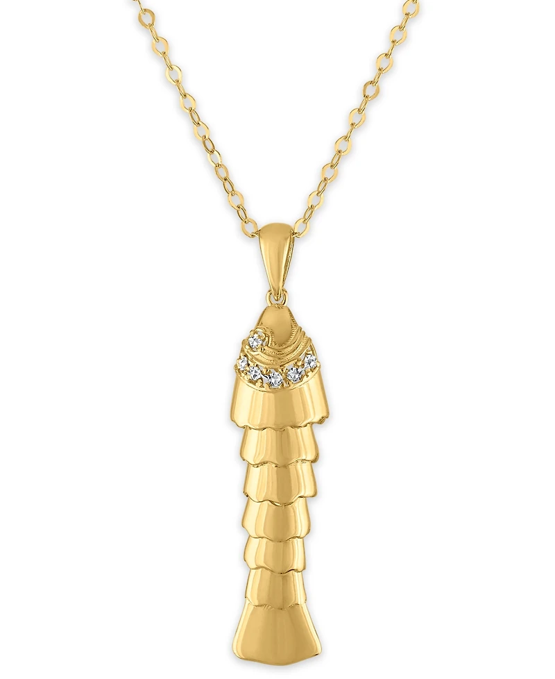 Macy's Fish Pendant Necklace in Two-Tone Gold (10k Yellow and White Gold)