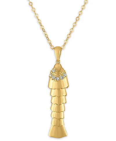 Macy's Fish Pendant Necklace in Two-Tone Gold (10k Yellow and White Gold)