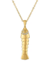Macy's Fish Pendant Necklace in Two-Tone Gold (10k Yellow and White Gold)