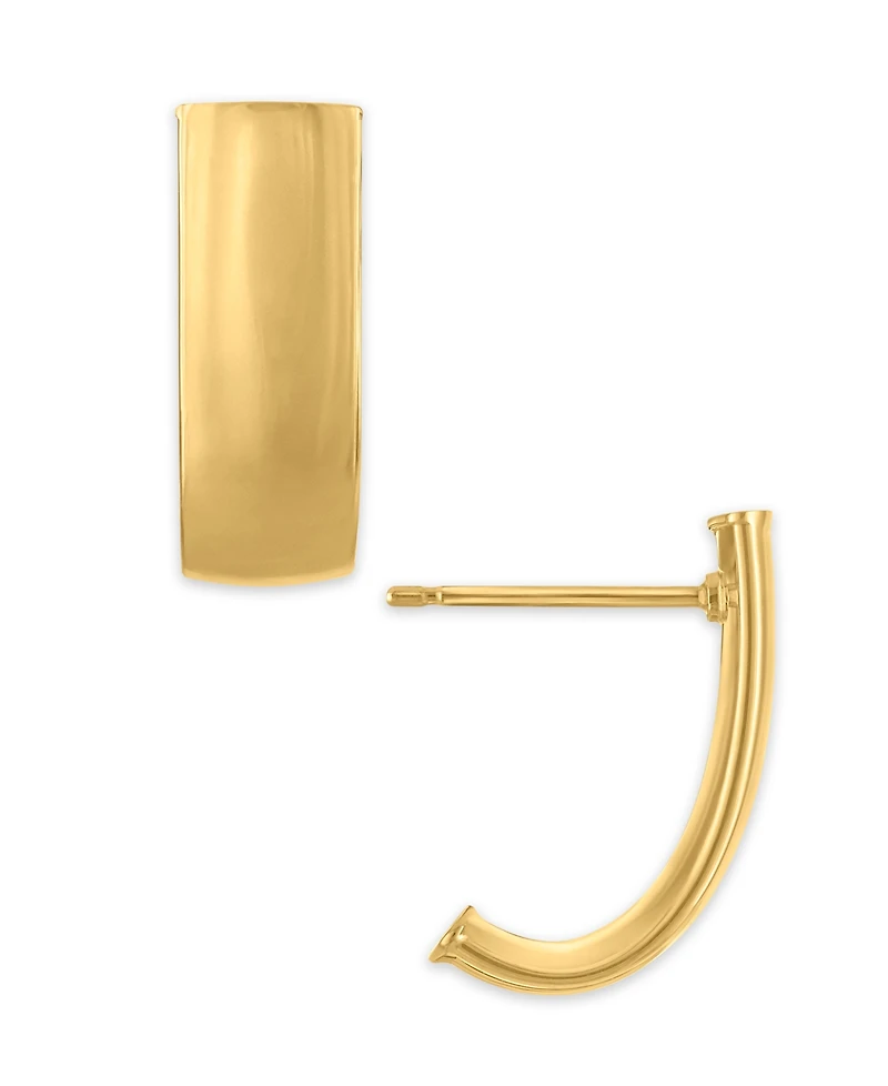 Macy's Wide J-Hoop Earrings in 10k Yellow Gold