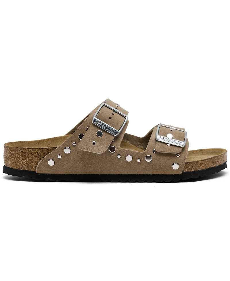 Birkenstock Little Girls' Arizona Rivets Suede Leather Sandals from Finish Line