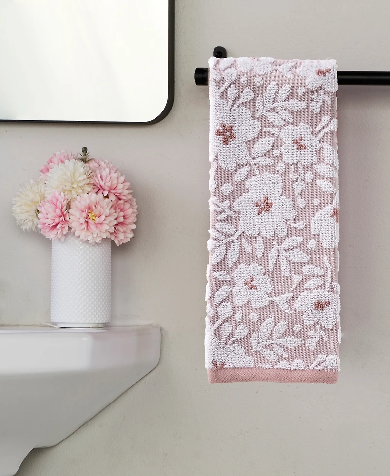 Skl Home Floral Jacquard 2-Pc. Hand Towel Set