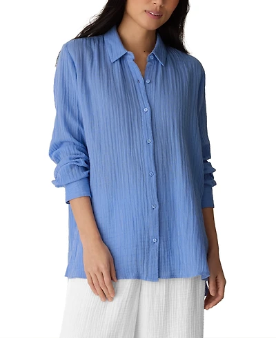 Eileen Fisher Women's Cotton Striped Long-Sleeve Shirt